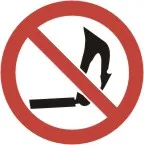 P 556 — PROHIBITION PICTOGRAM - NO SMOKING OR FLAMMABLE MATERIAL